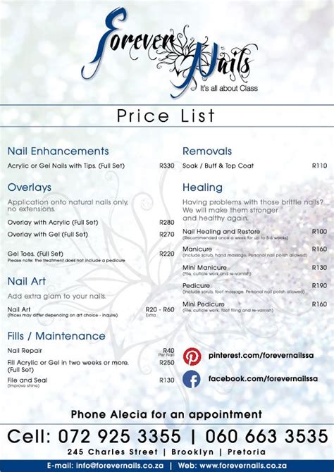 Janice D. . Forever nails prices